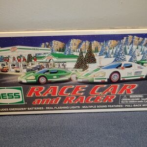 Hess Race Car and Racer Toy Set - Green and White